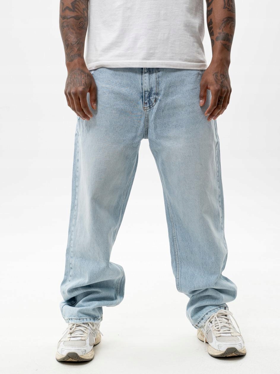 Pánské volné džíny s dírami i8 Denim, světle modré, velikost 33