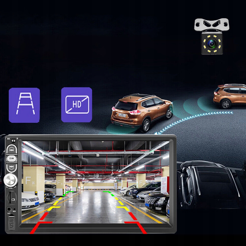 7" STACJA MULTIMEDIALNA DO SAMOCHODU RADIO CARPLAY MP5 Bluetooth PL MENU Rodzaj brak informacji