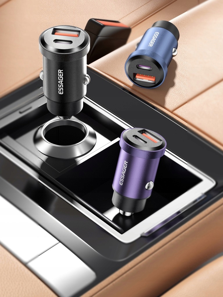 SZYBKA ŁADOWARKA SAMOCHODOWA 30W Typ-C PD 5A QC4.0 Przewód w zestawie nie