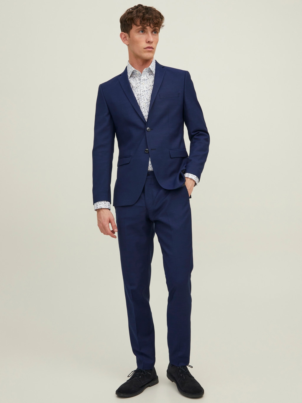 Jack&jones pánský tmavě modrý oblek s vlnou 56 7CA