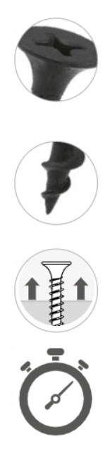 Wkręt fosfatowany do drewna 3,5x35 1 kg Długość wkręta 35 mm