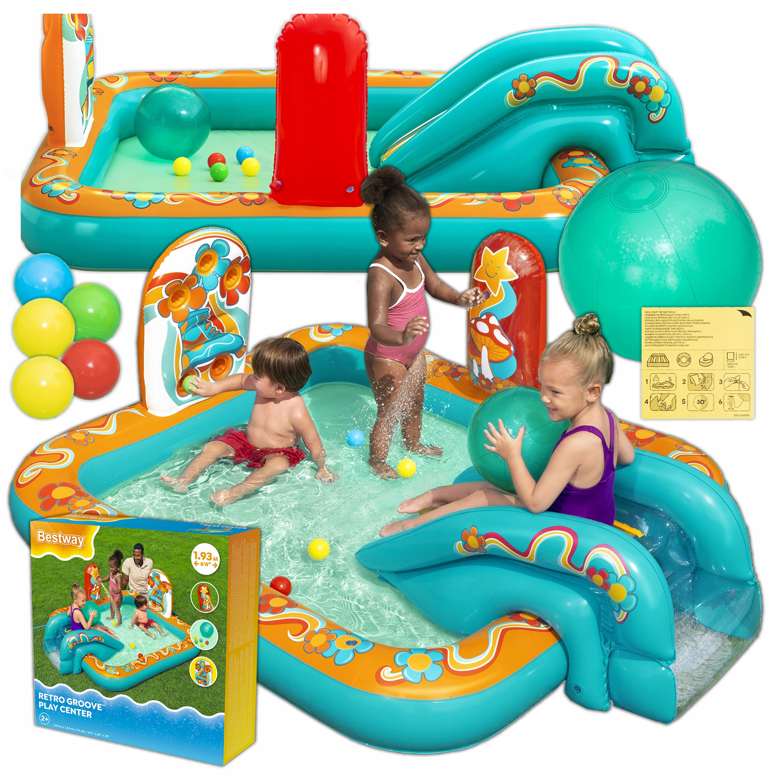 Nafukovací Bazén Dětské Hřiště Skluzavka Plážový Míč Míčky Bestway 5316