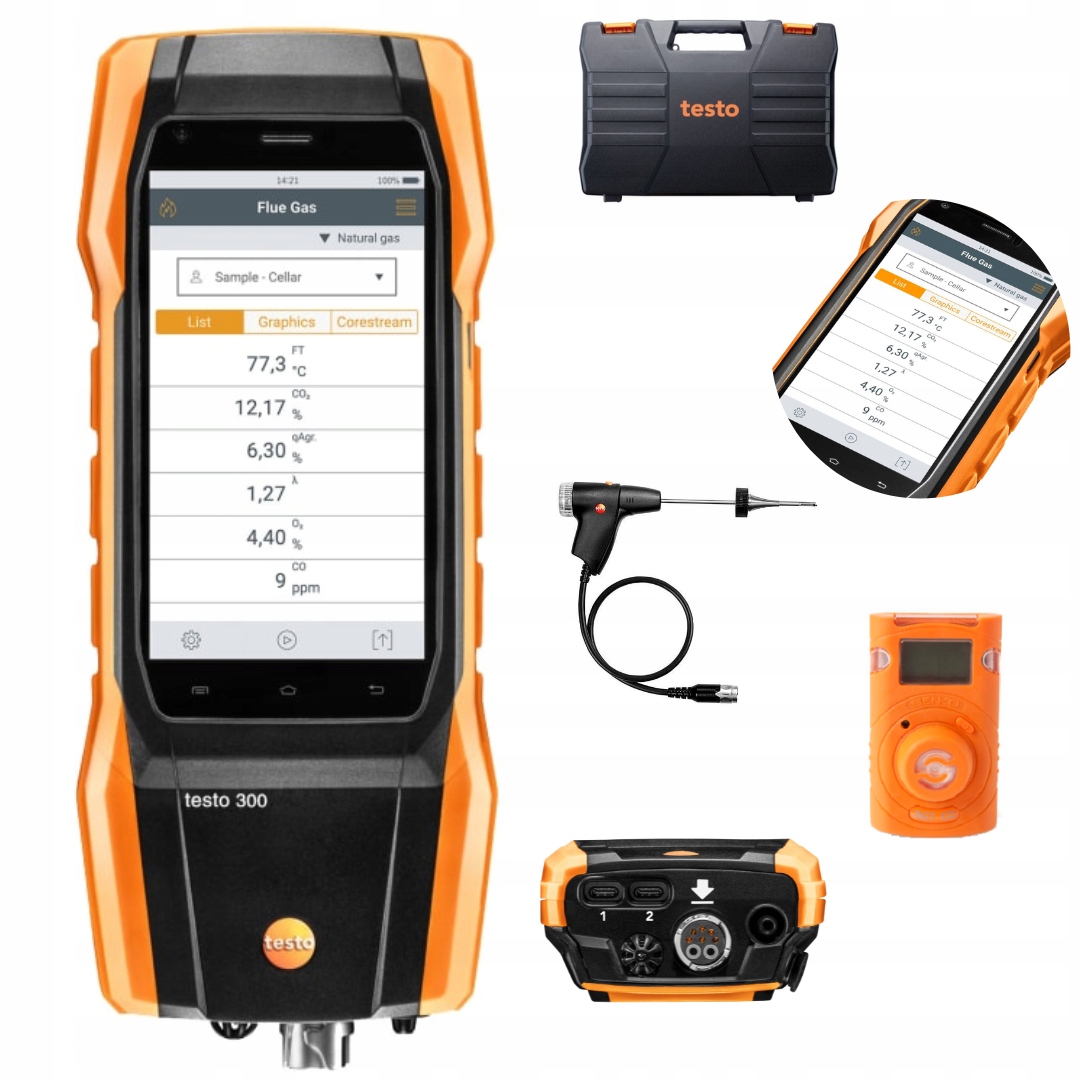 Analizator spalin Testo 300 (4.000 ppm) detektor Senco Co