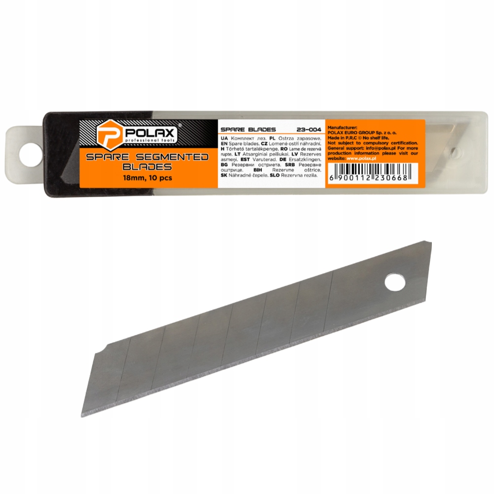 NÓŻ DO TAPET NOŻYK 18mm OSTRZE ŁAMANE TAPECIAK + 10 OSTRZY ZAPAS Marka Polax