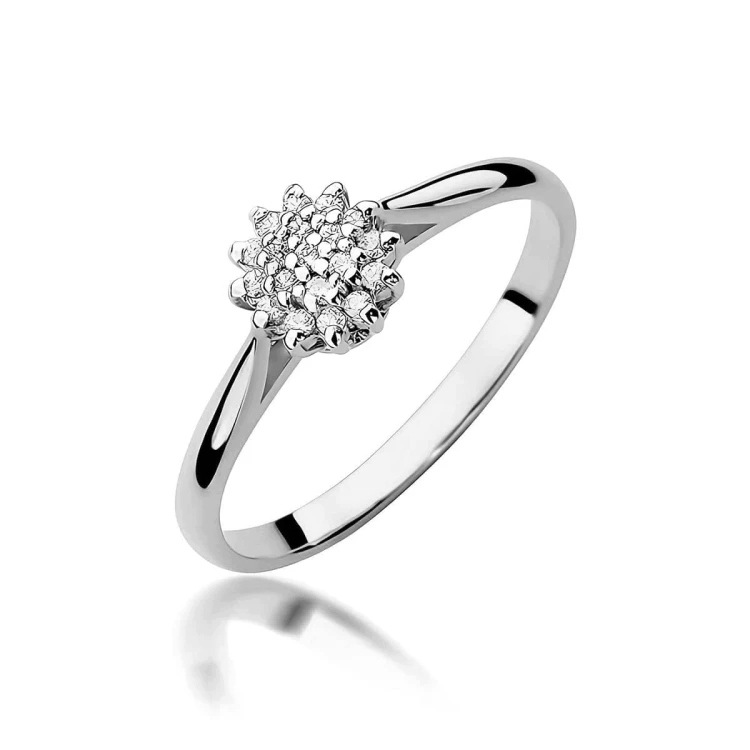 Prstýnek z bílého zlata s laboratorními diamanty 0,10 ct