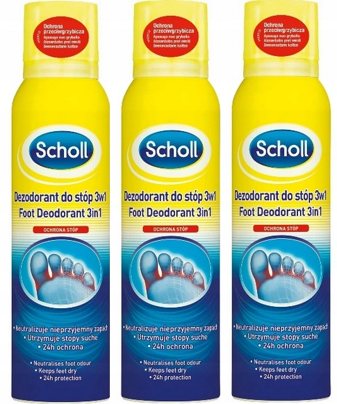 

Scholl 3x Dezodorant Do Stóp 3W1 150ML