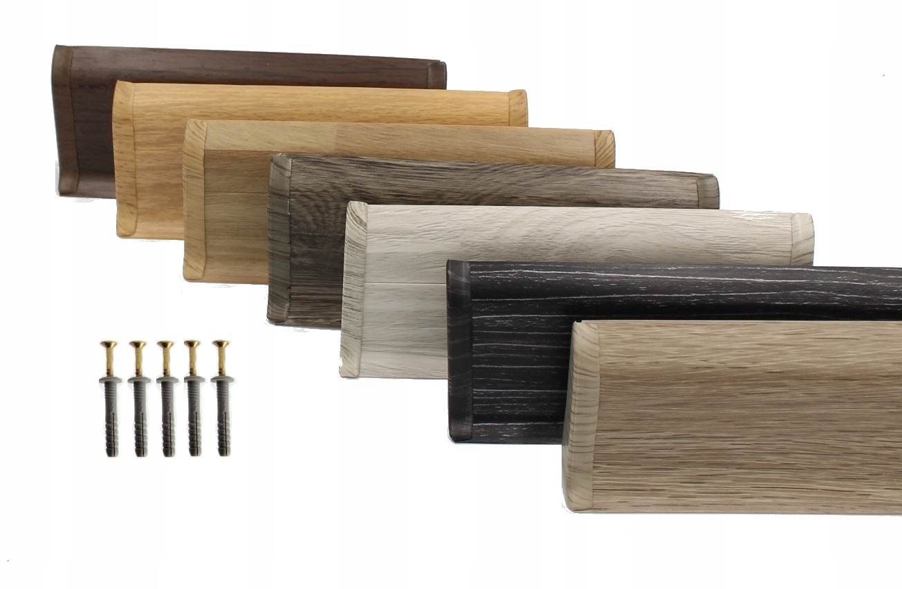 LISTWA PRZYPODŁOGOWA PODŁOGOWA Z GUMKĄ 60mm 22 kolory PCV 2,5m + kołki