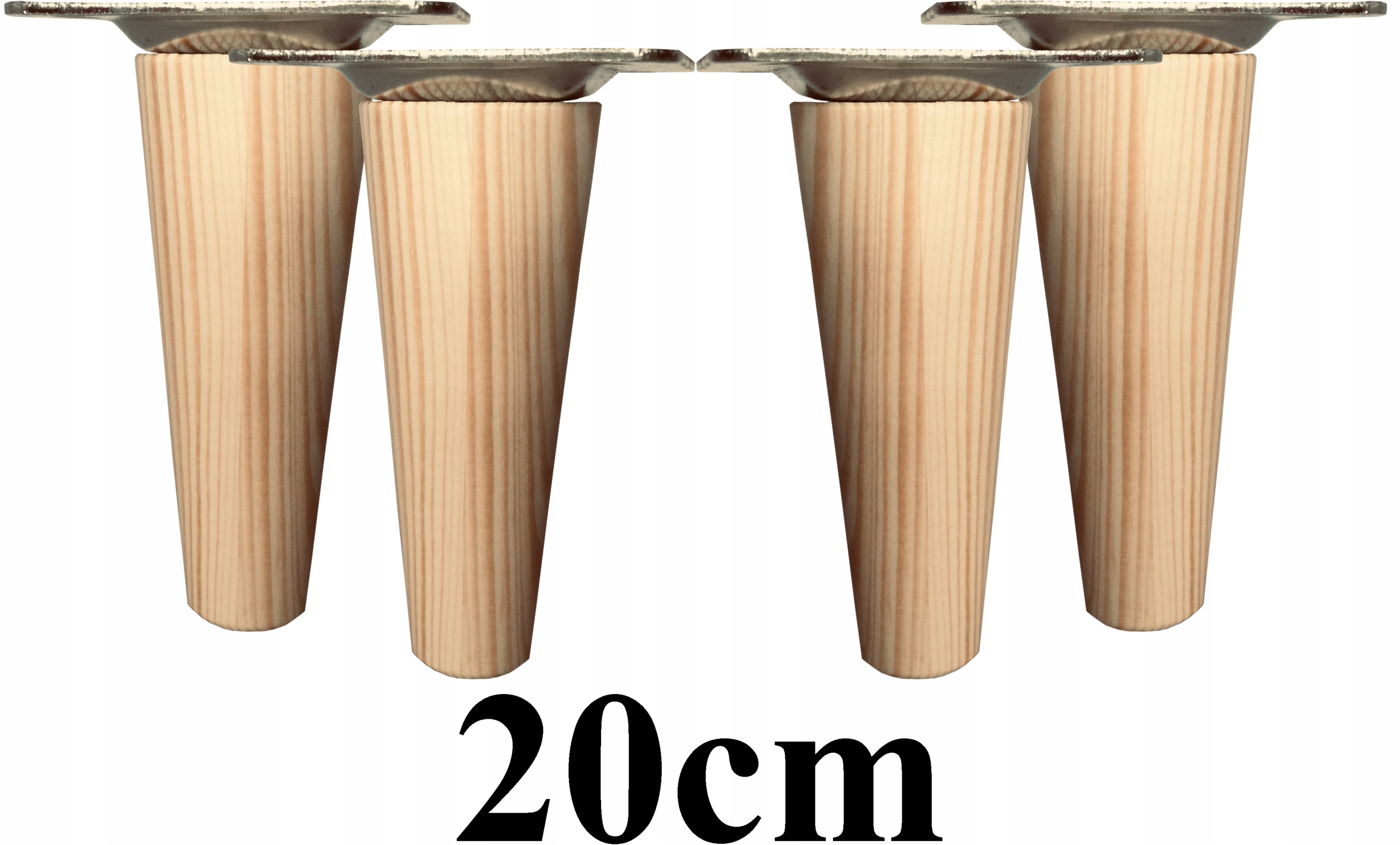 

Nogi Nóżki drewniane zwężane 20cm 4szt blachy