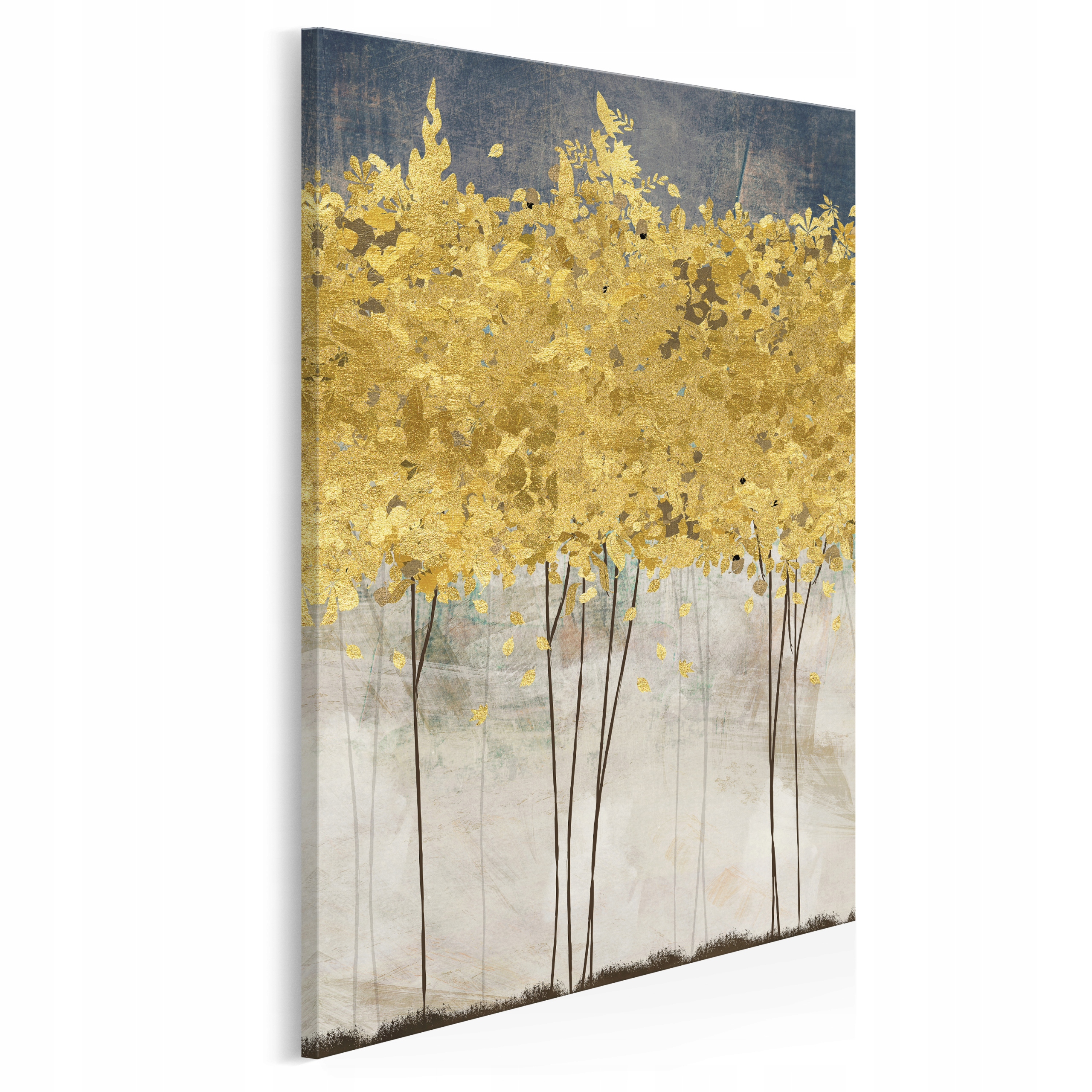 

77103 Obraz na płótnie Złoty Czarny Drzewa Ozdoba