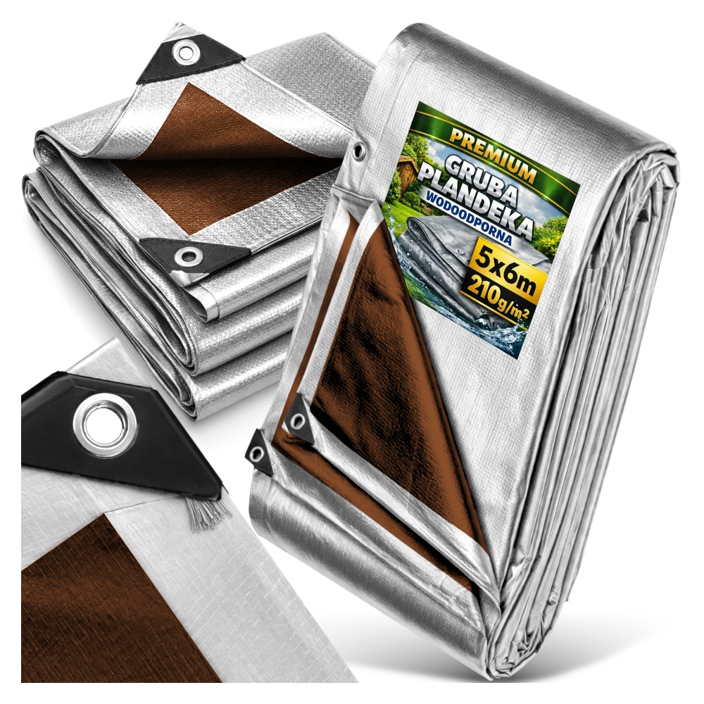 Plachta 5x6 m 210 g/m² Silná Premium Uv+ voděodolná, mrazuvzdorná, 12 mm očka