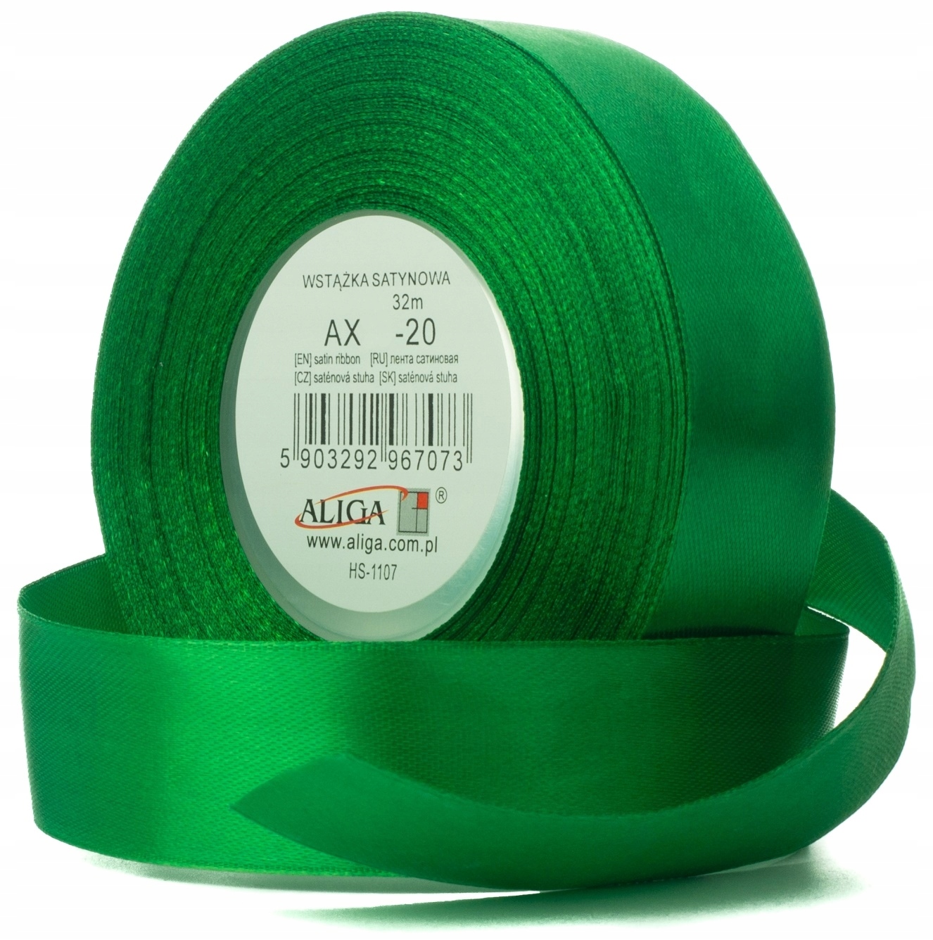 wstążka satynowa 6mmx32m  CIEMNO-ZIELONA  4szt. |  AX06-20 — 9