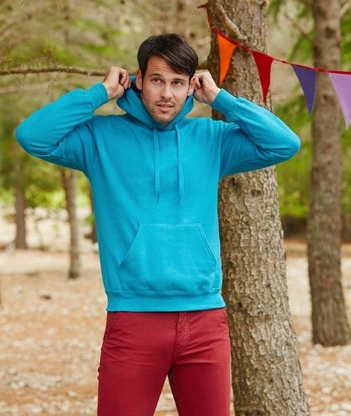 BLUZA MESKA Z KAPTUREM FRUIT OF THE LOOM GRUBA BLUZA Hooded CLASIC SOLIDNA Materiał dominujący bawełna