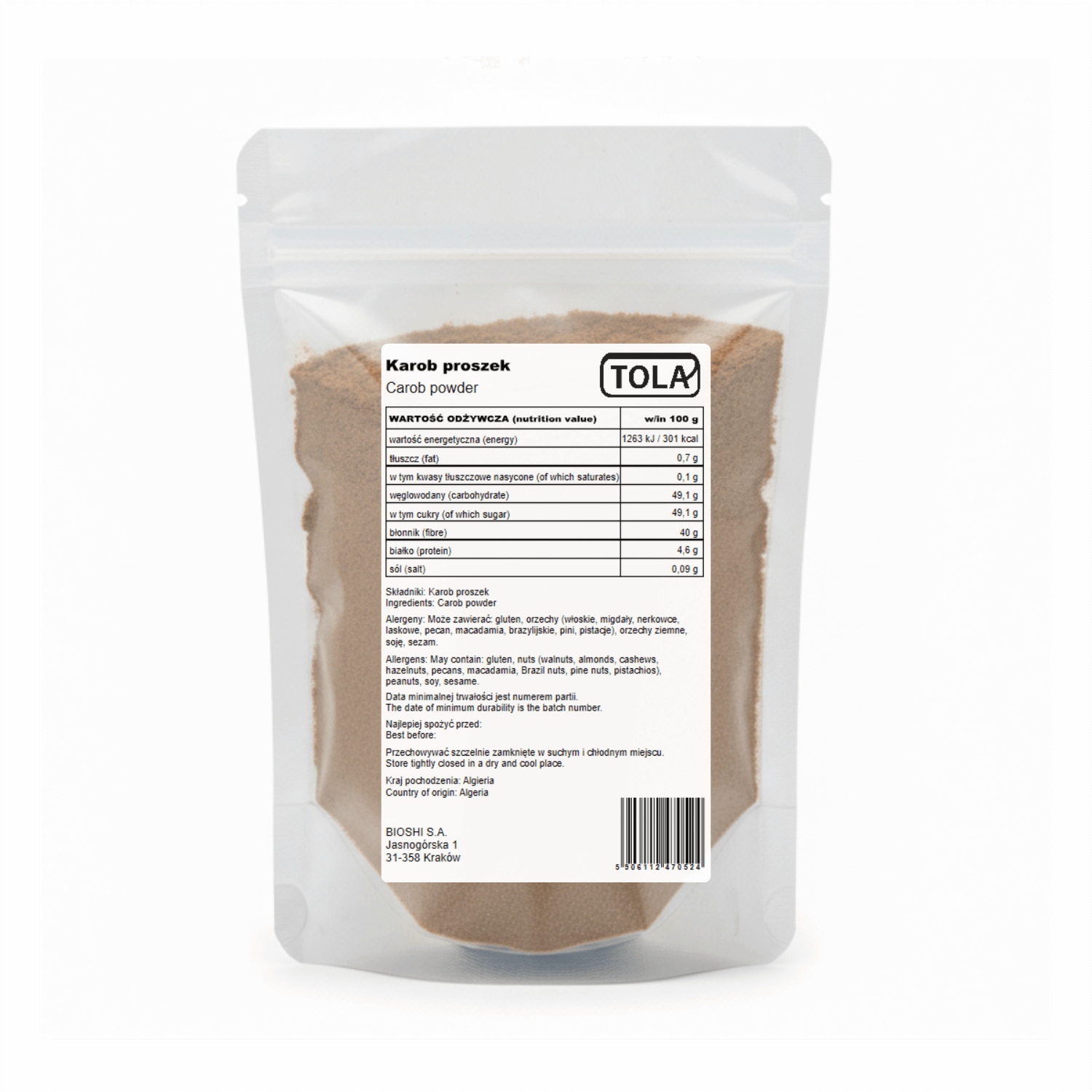 Levně Karob prášek 5 kg – přírodní superpotravina, vysoká kvalita Tola