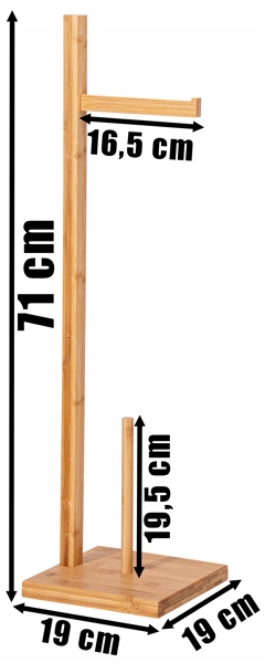 STOJAK NA PAPIER TOALETOWY ZAPAS DREWNIANY UCHWYT BAMBUSOWY DO ŁAZIENKI WC Typ stojak