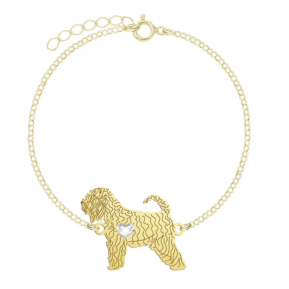 Zlatý náramek Irish Soft-coated Wheaten Terrier 925 Gravírování Dedikace