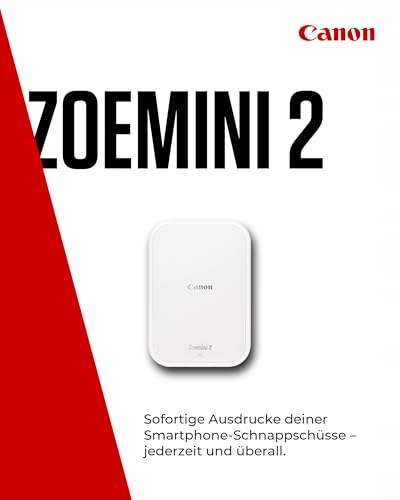 CANON Zoemini 2 Mobilny Drukarka Zdjęć Zestaw ZINK 20 Papierów 10 Naklejek — miniatura 2