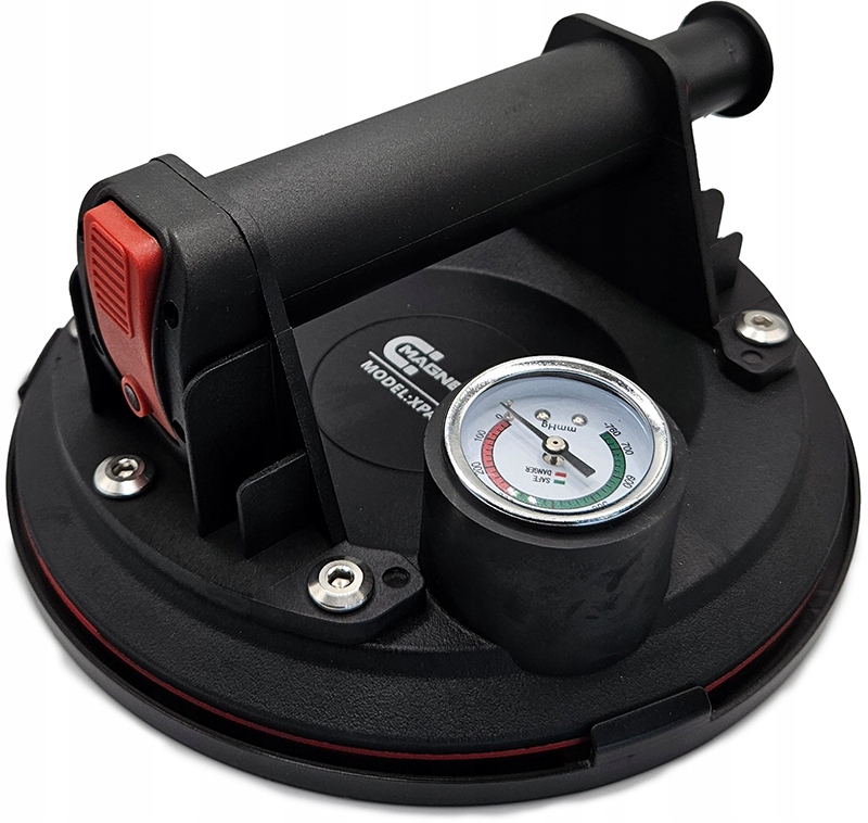 Przyssawka próżniowa 200 mm 140 kg manometr Gres chropowaty, szkło