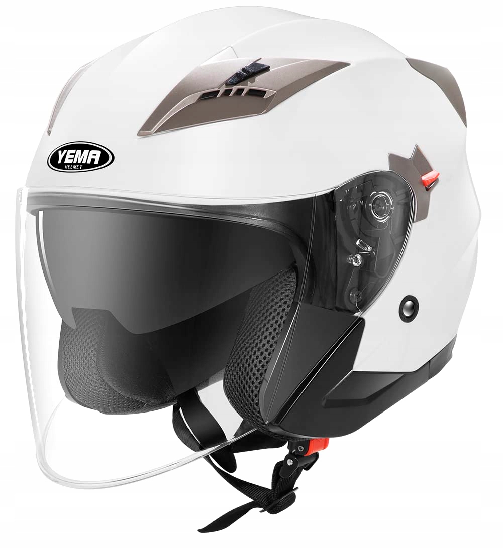 Yema YM-627 motocyklová prilba Veľ. S Biela S Trblietkami