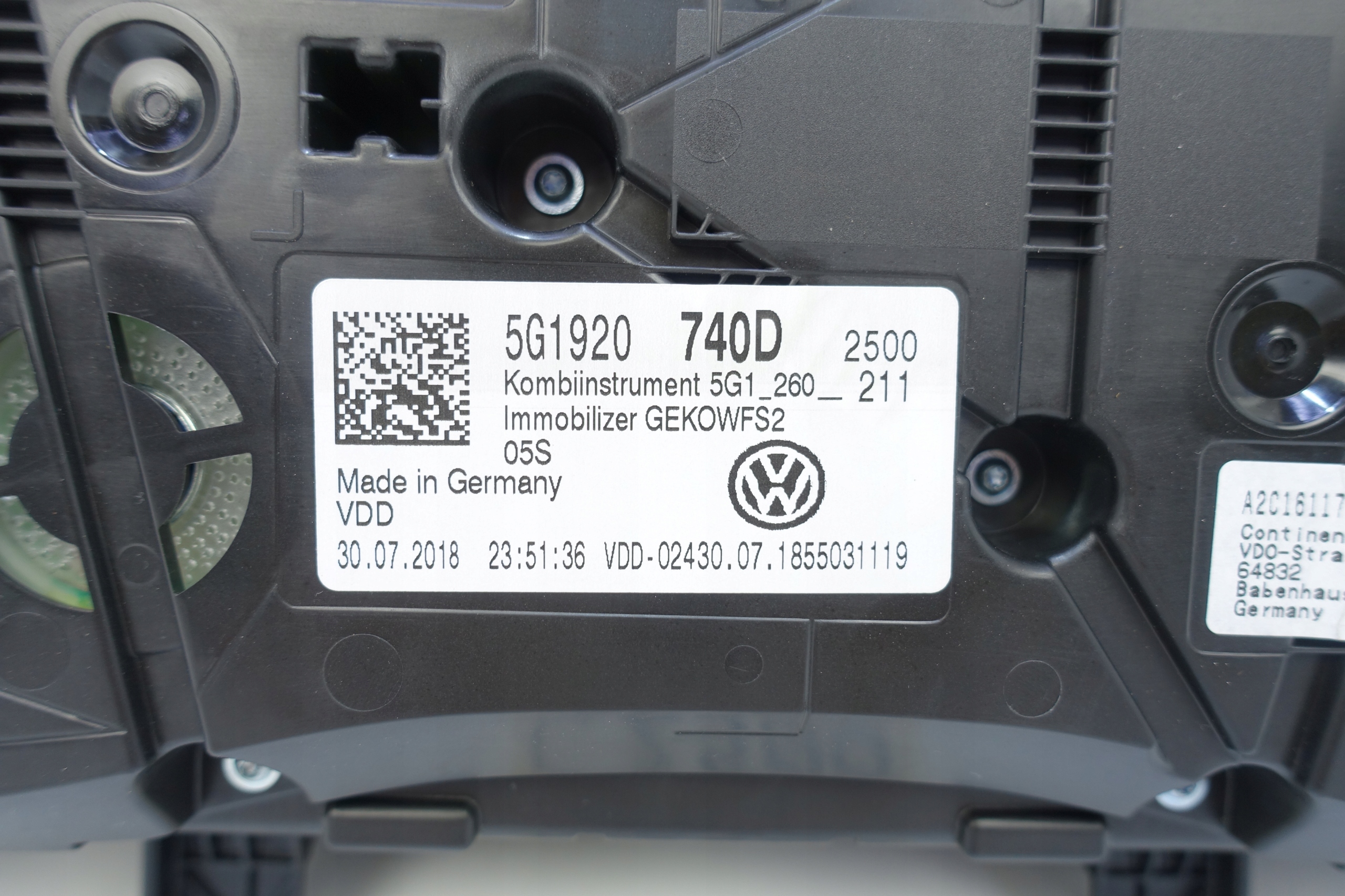 dials dials VW GOLF VII 7 5G 25828KM 5G1920740D