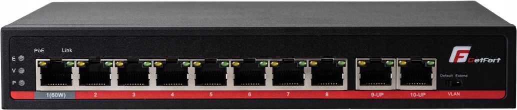 Switch Poe Getfort 8+2 Gigabit Ethernet 120 W