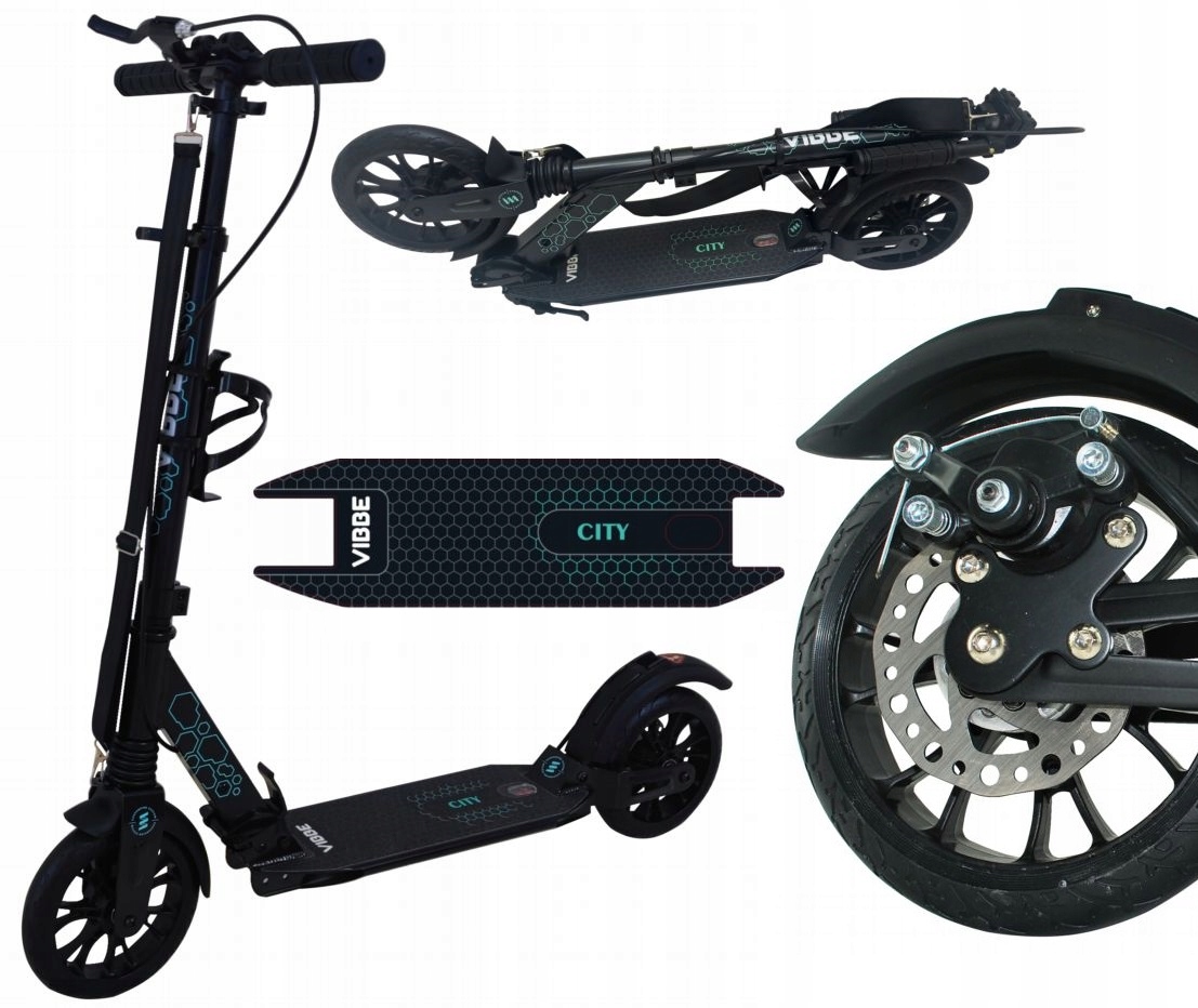 Duża Hulajnoga miejska Vibbe 200mm hamulec tarczowy amortyzator składana