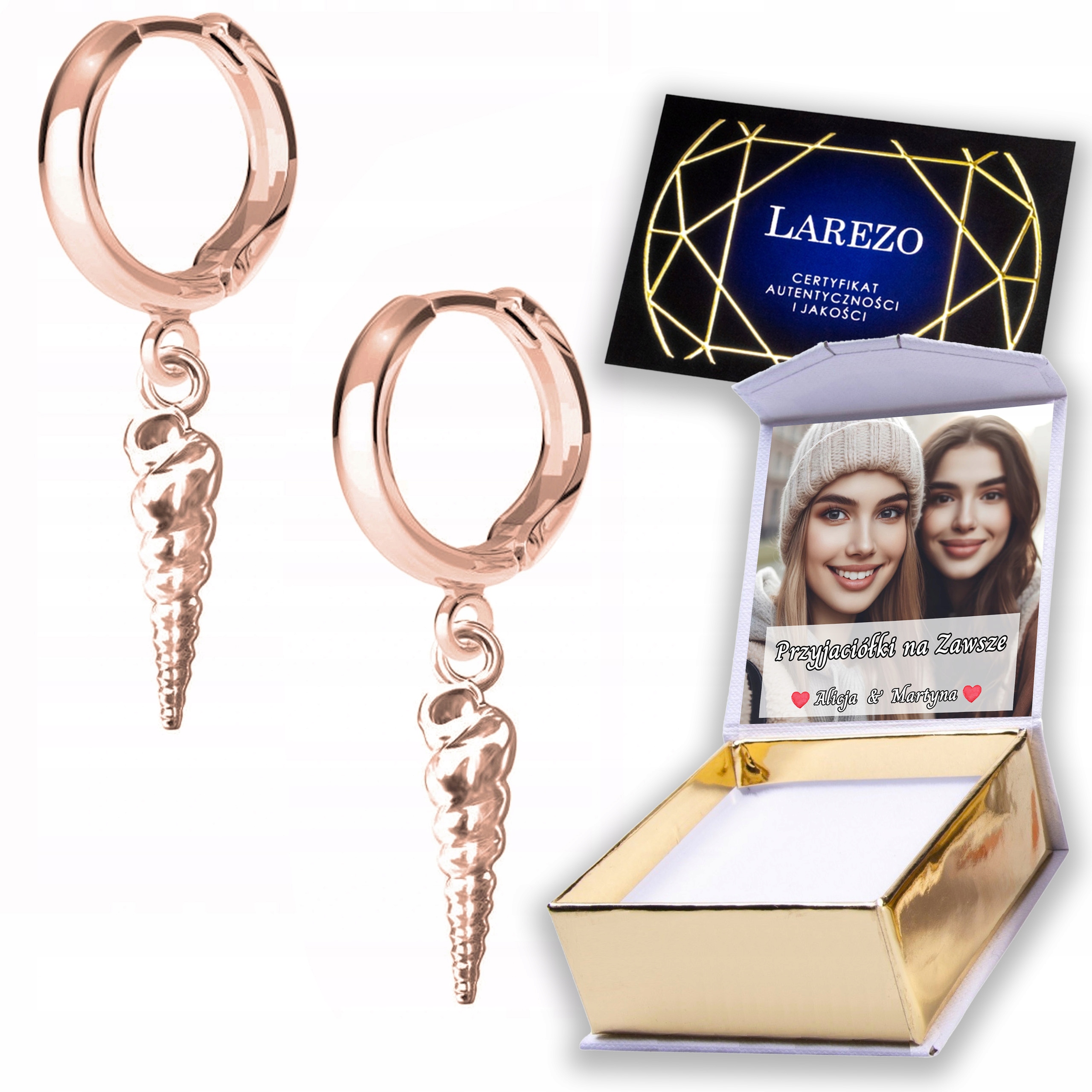 Náušnice Pozlacené 925 s mušlemi Mušle Moře Pláž Potisk