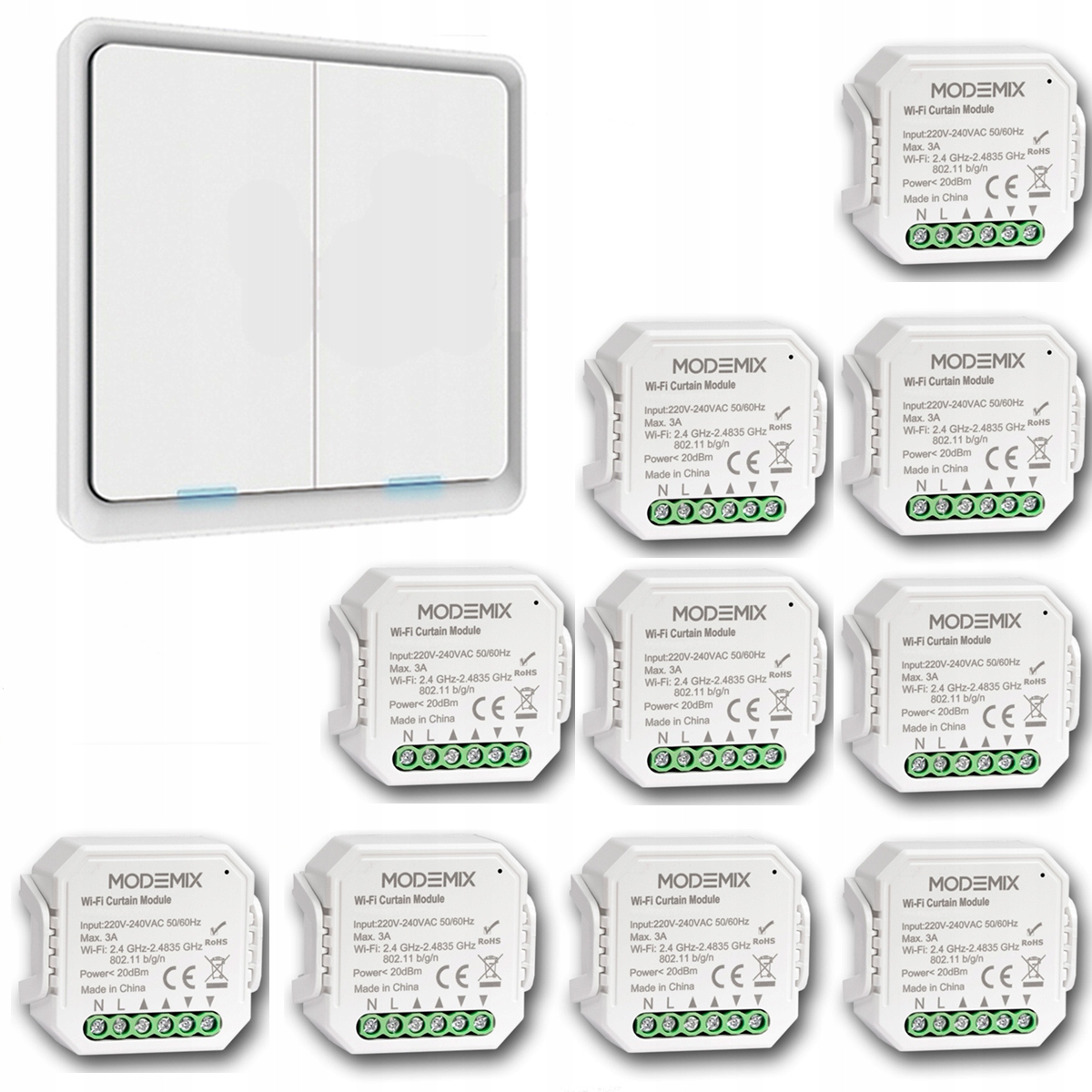 

10x Sterownik Rolet Wifi Tuya Włącznik Grupowy