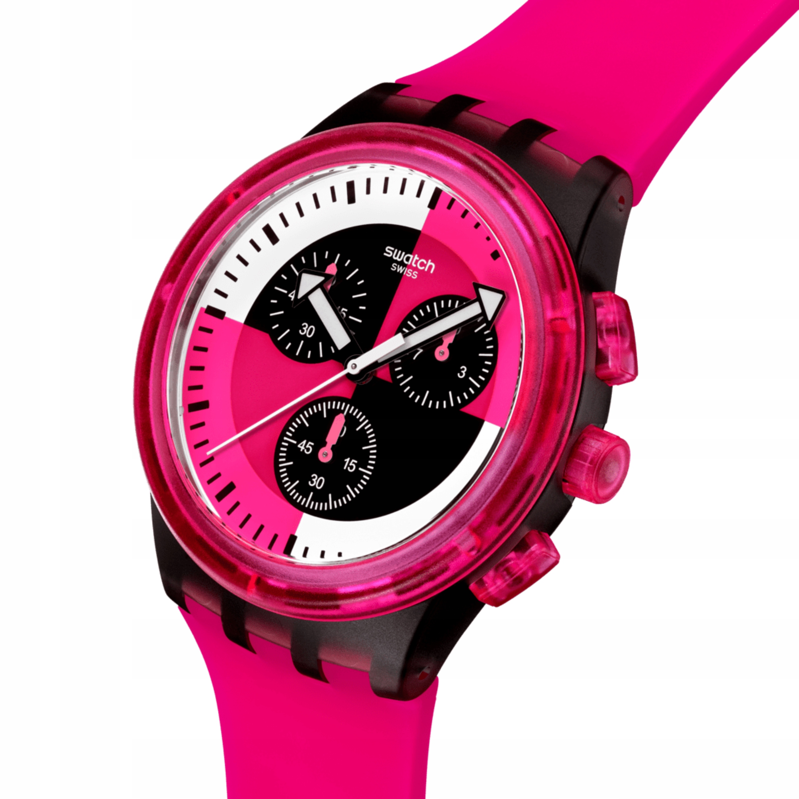 Hodinky Swatch Fuchsia Lines Růžové SUSB110 Unisex Nové