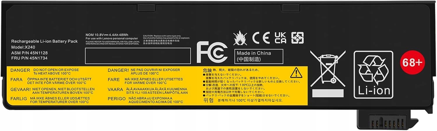 Asuncell 10,8V/4400mAh 68+ 45N1124 bateria do laptopa Lenovo ThinkPad T440