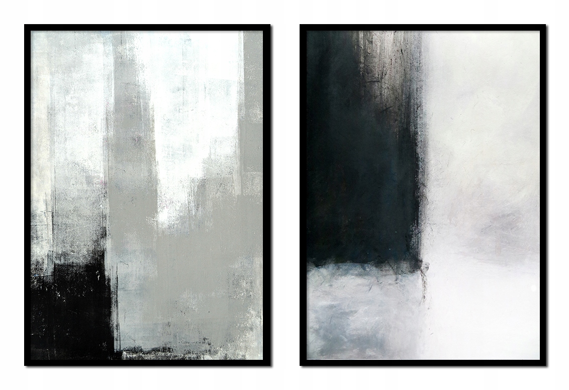 Obraz Plakáty V Rámu 53x73 cm Diptych Sada 2 obrazů černobílá P1718