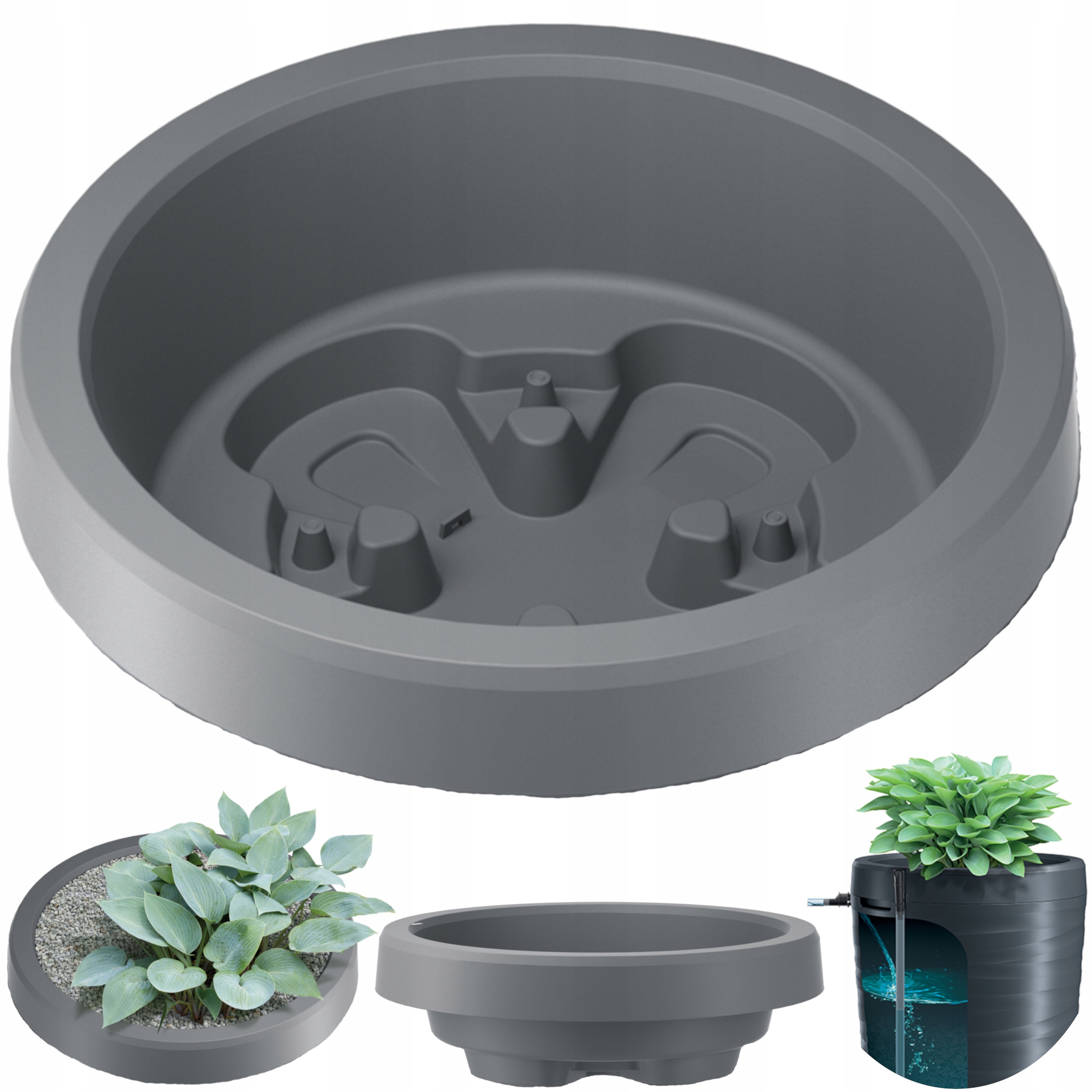 Doniczka okrągła duża ø60 cm pokrywa na zbiornik