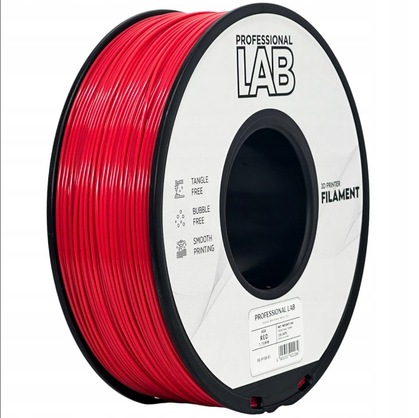 Filament Professional Lab do drukarki 3D Asa 1KG 1.75mm Ams Red Czerwony