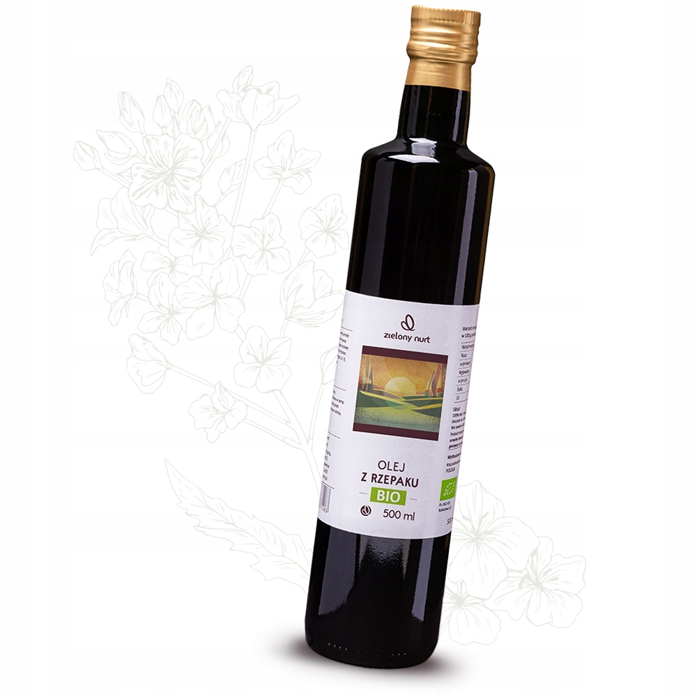 OLEJ RZEPAKOWY BIO Certyfikat Ekologiczny 500 ml Manufaktura ZielonyNurt PL