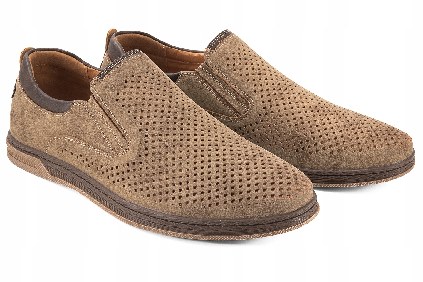 WOJTYŁKO 9W24460 MOKASYNY MĘSKIE PÓŁBUTY CASUAL brązowe Rozmiar 45