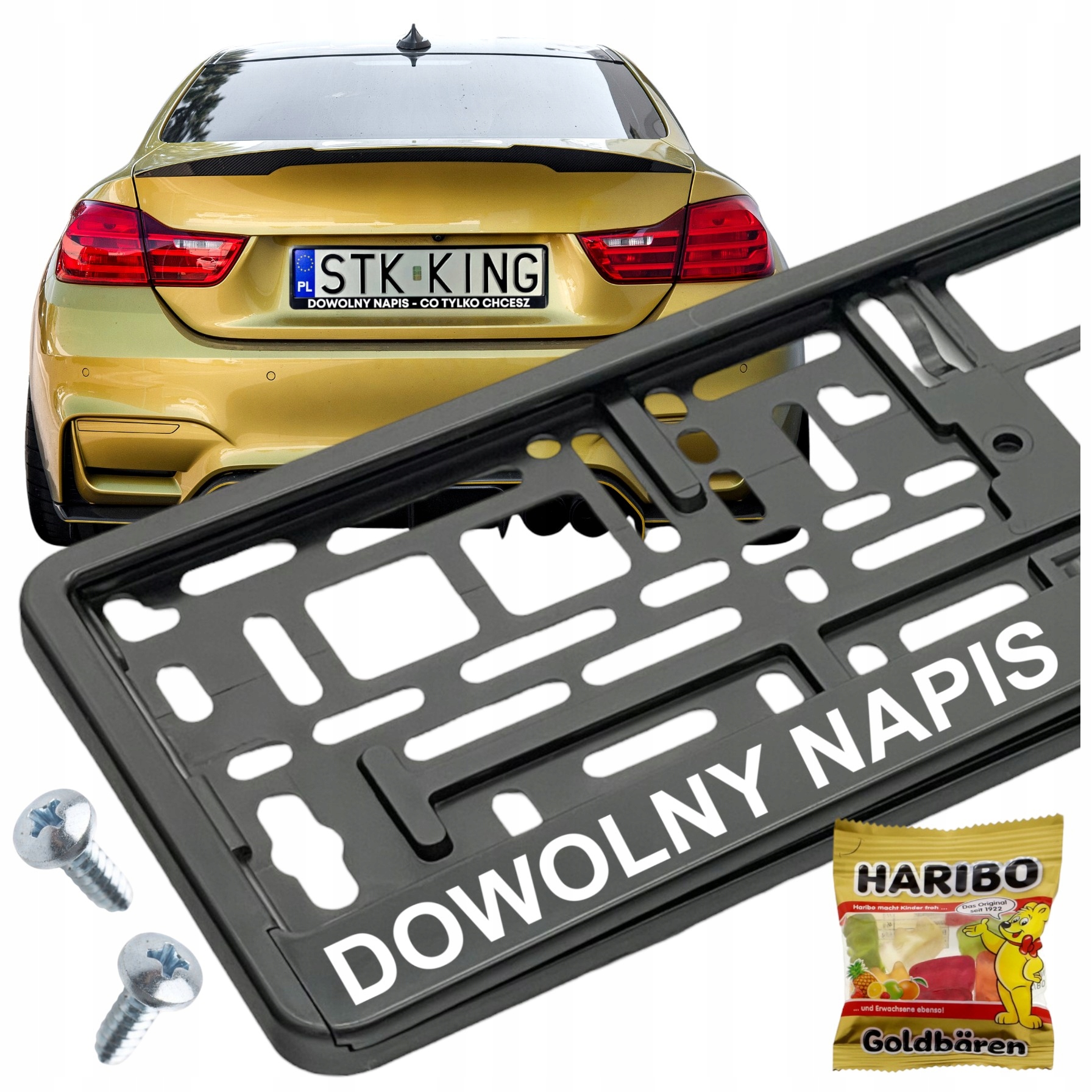 Ramka Z Napisem pod tablicę rejestracyjną do Napis Tekst Cytat Imię czarna