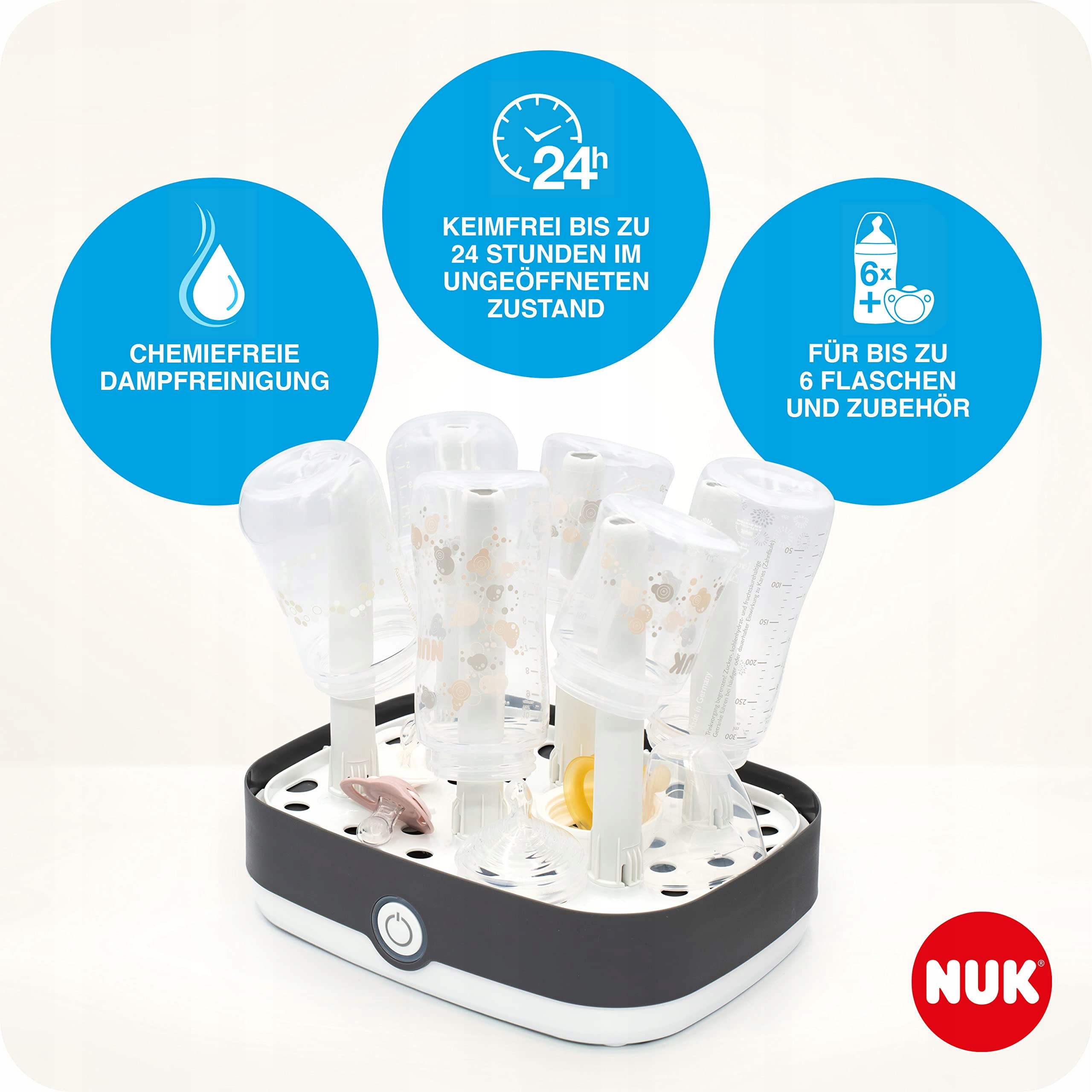 NUK Vario Express Sterylizator Do Butelek Dla Niemowląt Na Parę Wodną — miniatura 3