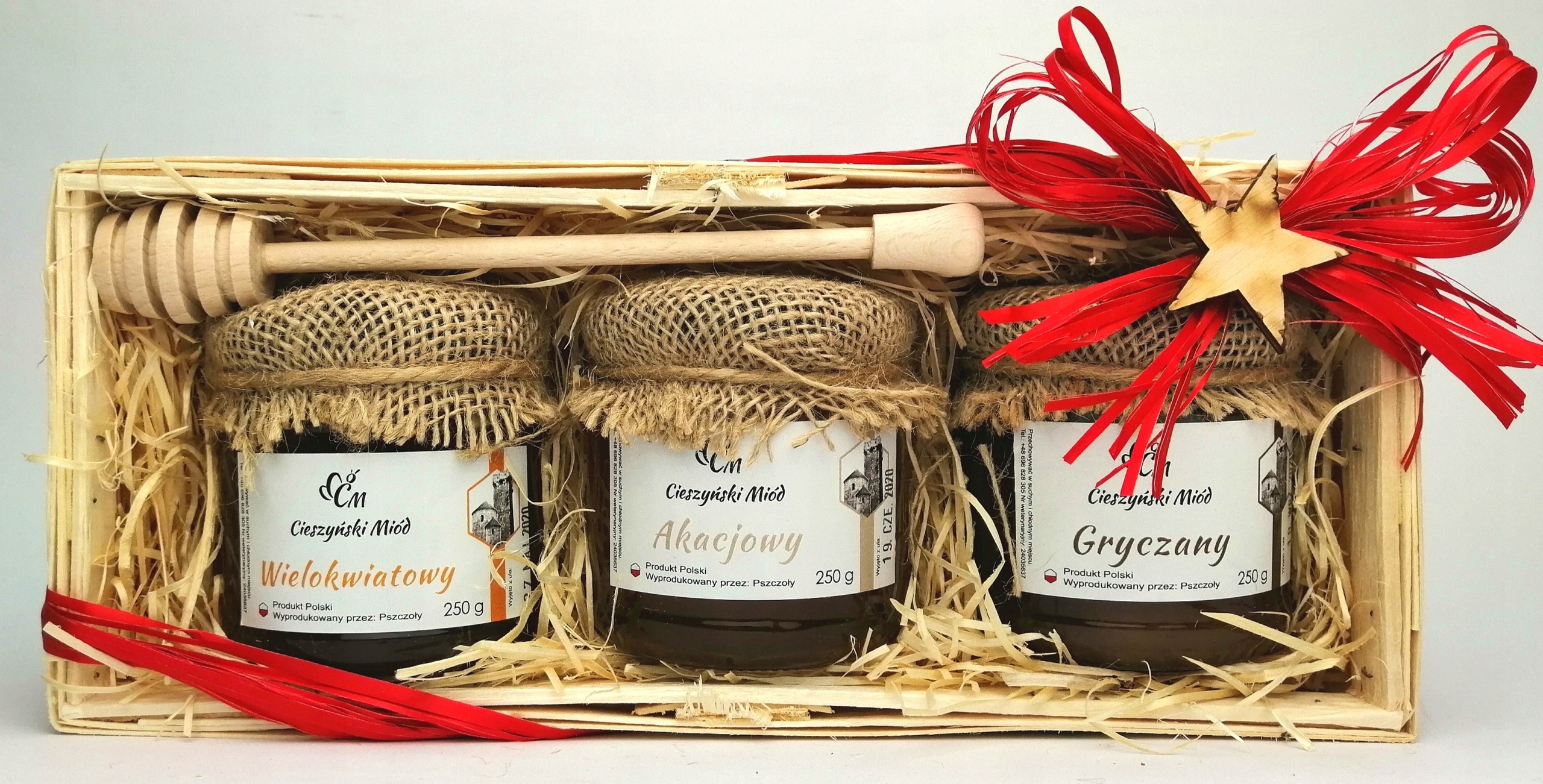 Levně Těšínský med Dárková sada 3 x 250 g tyčinka Vánoce