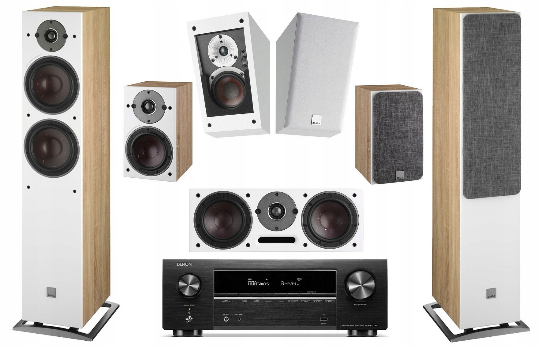 DALI OBERON WYJĄTKOWE 7.0 ATMOS + DENON AVR-X1700H
