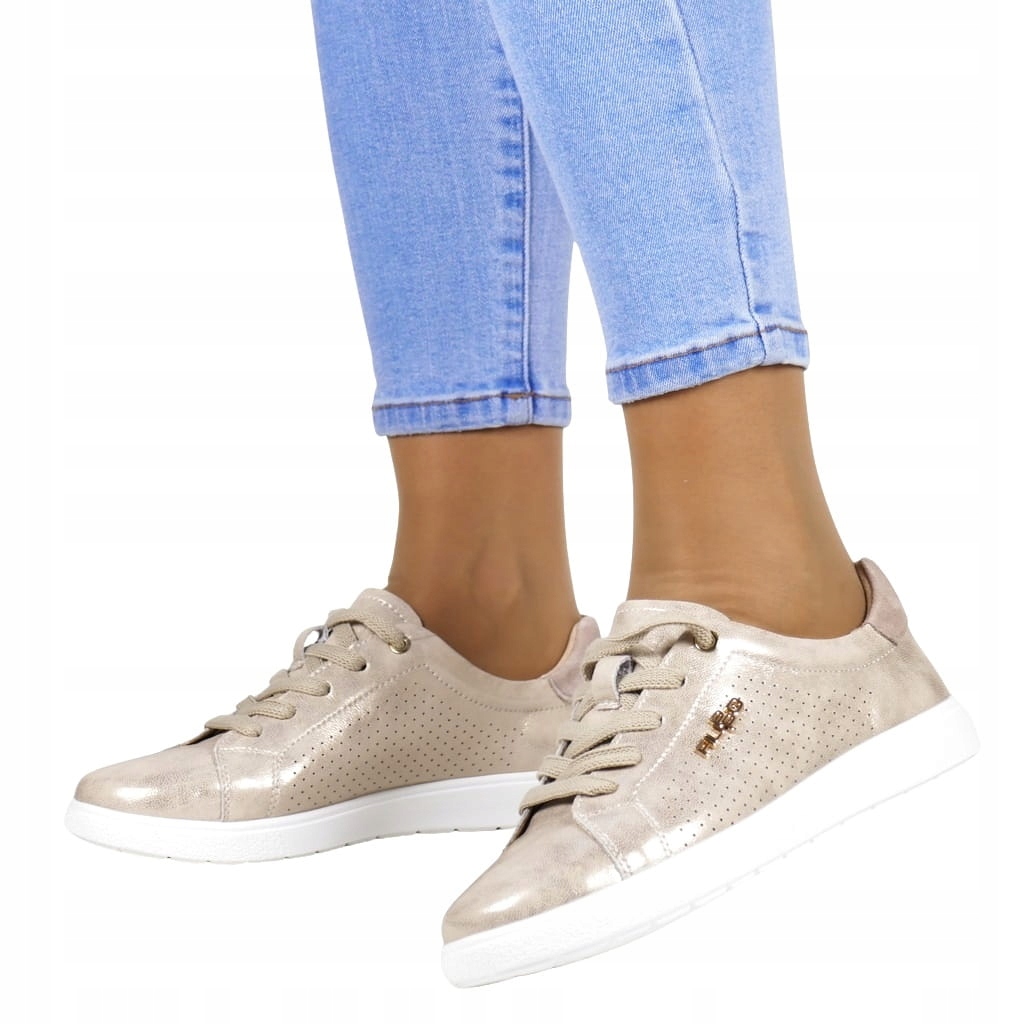 Zlaté Kožené Tenisky Dámské Tenisky Boty Filippo Z Lehké Kůže