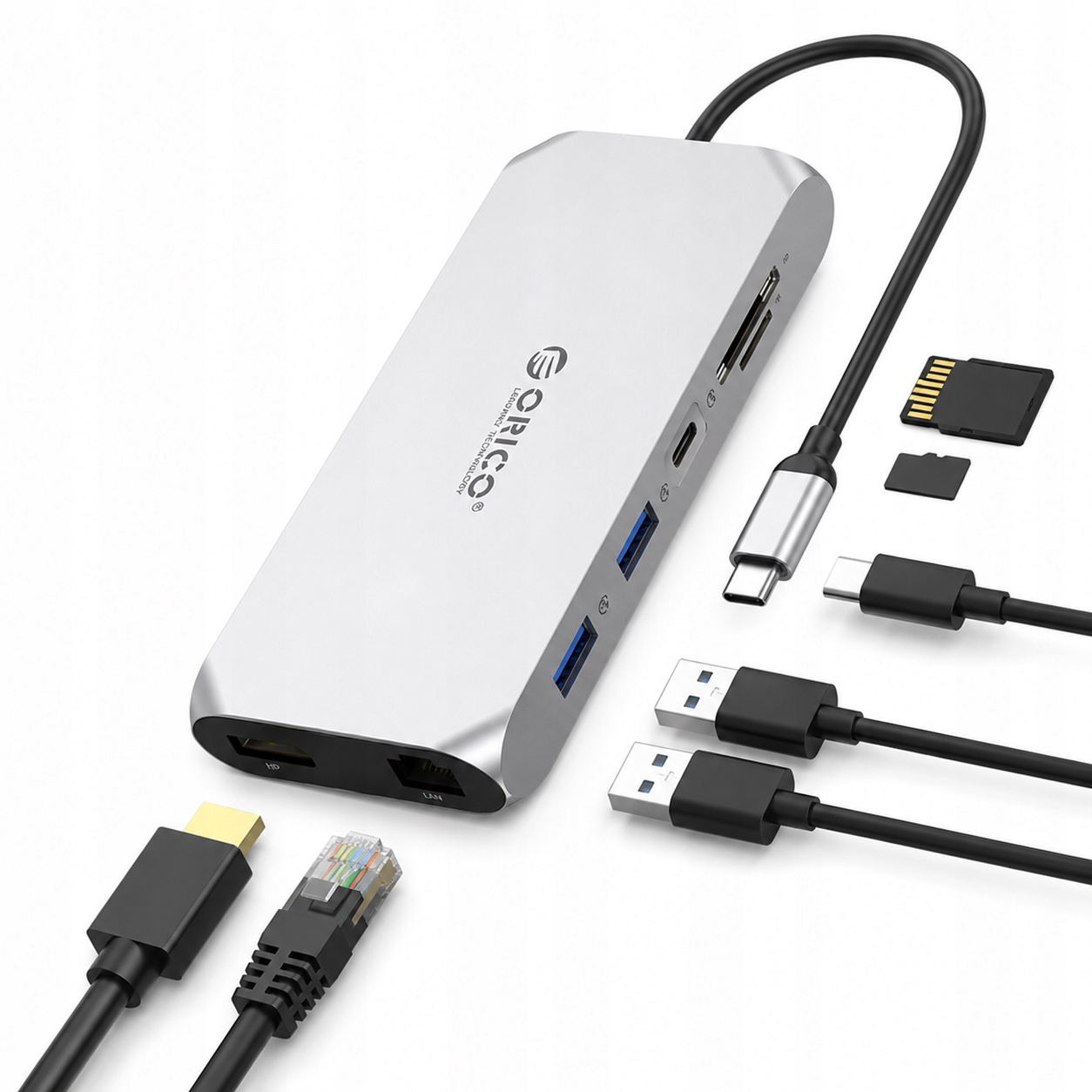 Stacja dokująca Usb-c Orico Xcr 12w1 2x Hdmi 4K Pd 100W RJ45