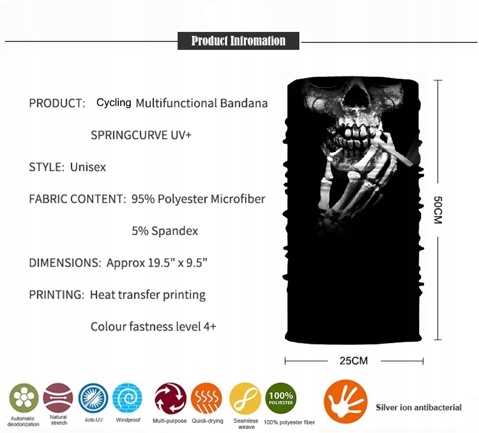 BANDANA SZALIK KOMIN CHUSTA APASZKA CZASZKA 04 Marka bez marki