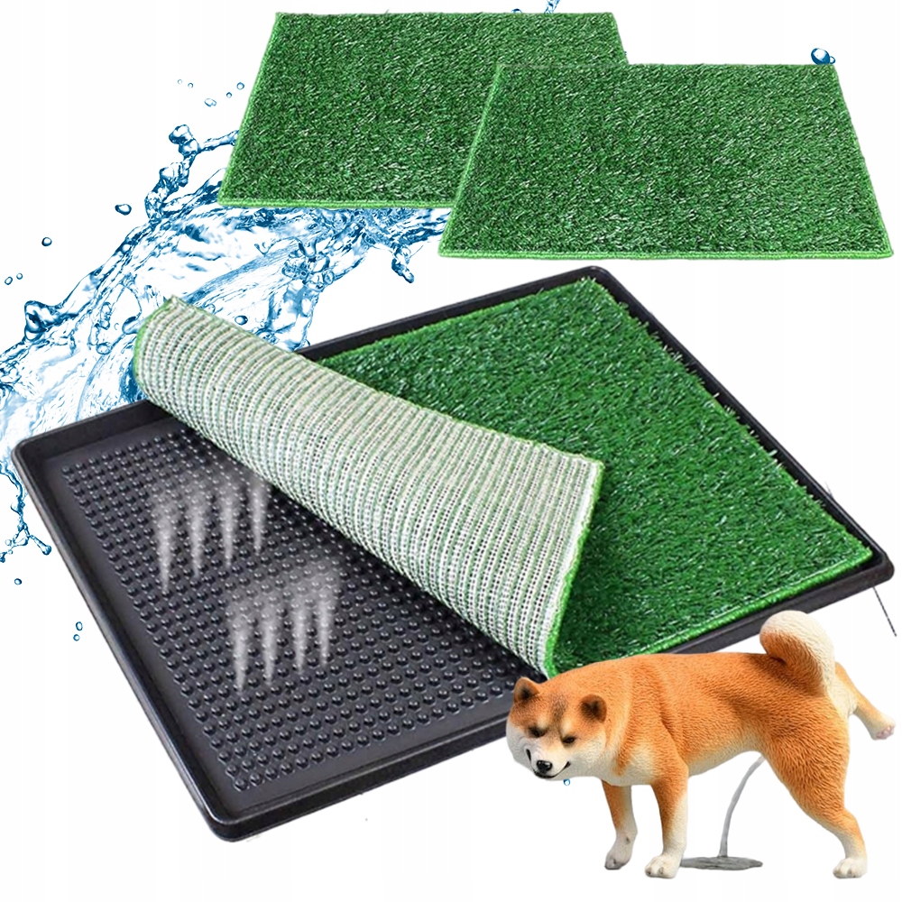 Levně Záchody S Trávou Pro Psa Tráva Umělá S Cedícími Otvory 76X51 CM