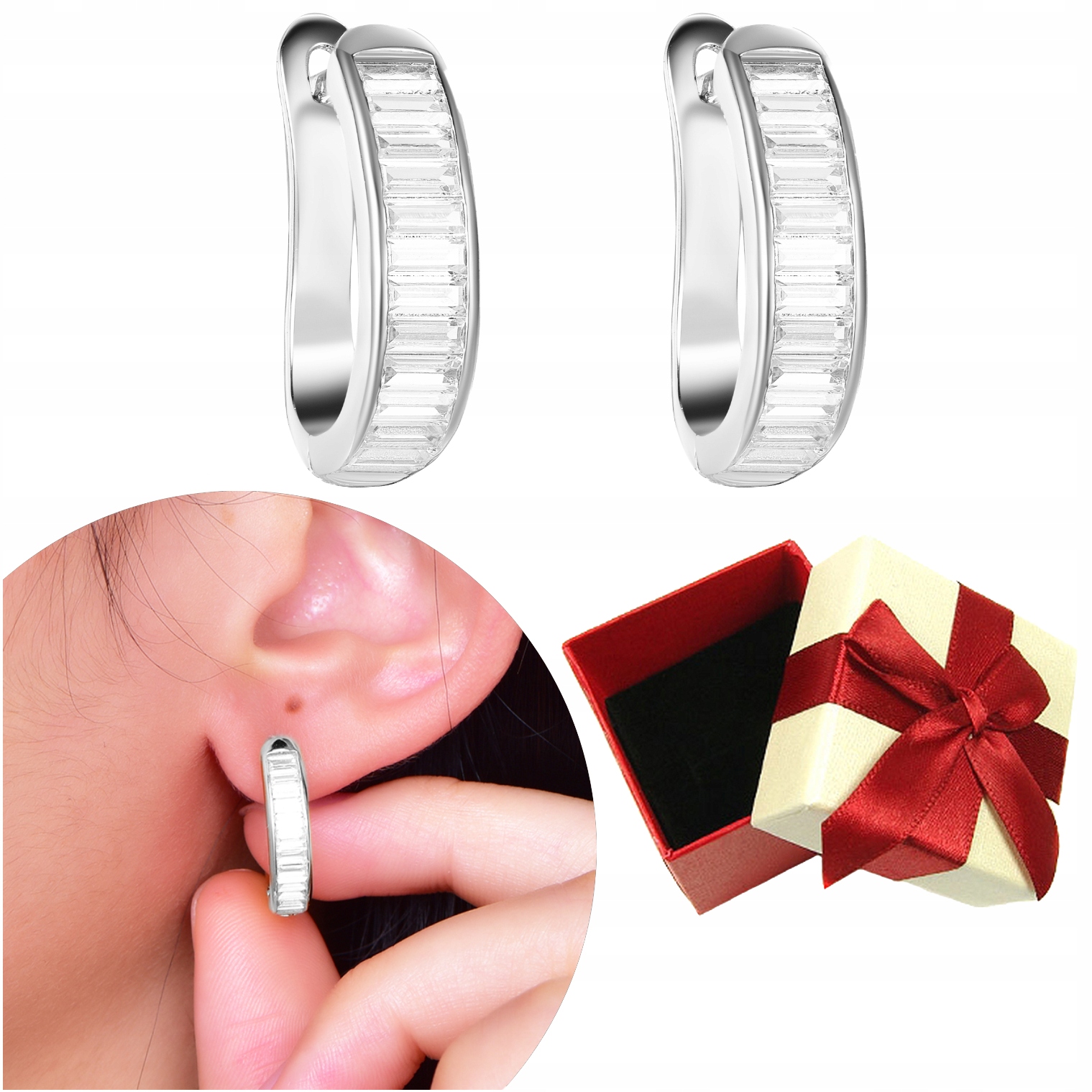 

Kolczyki angielskie zapięcie srebro S925 Cyrkonie