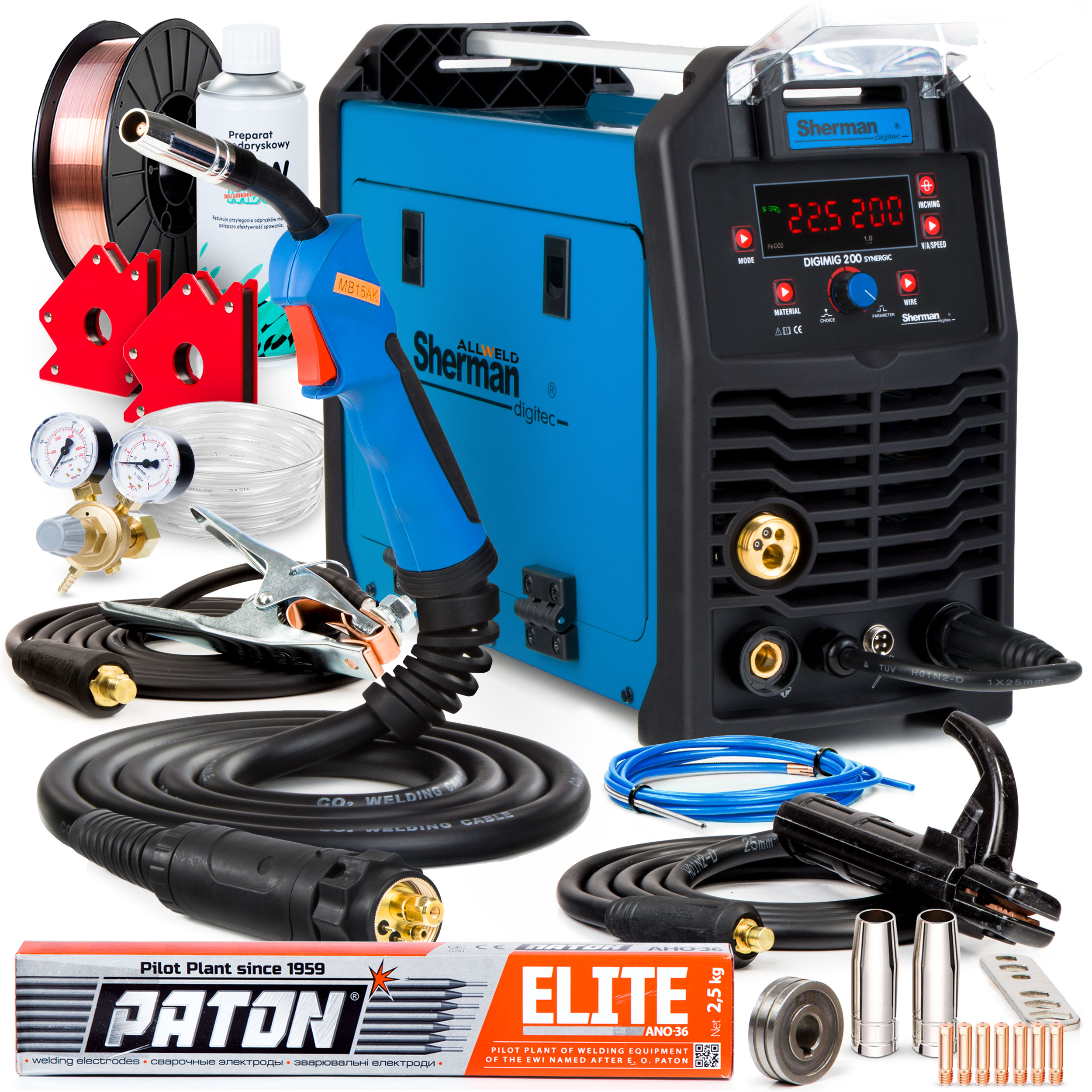 Svářečka Migomat Sherman Digimig 200 Synergie Mig Mma Tig 200A 230V Vrd 3V1