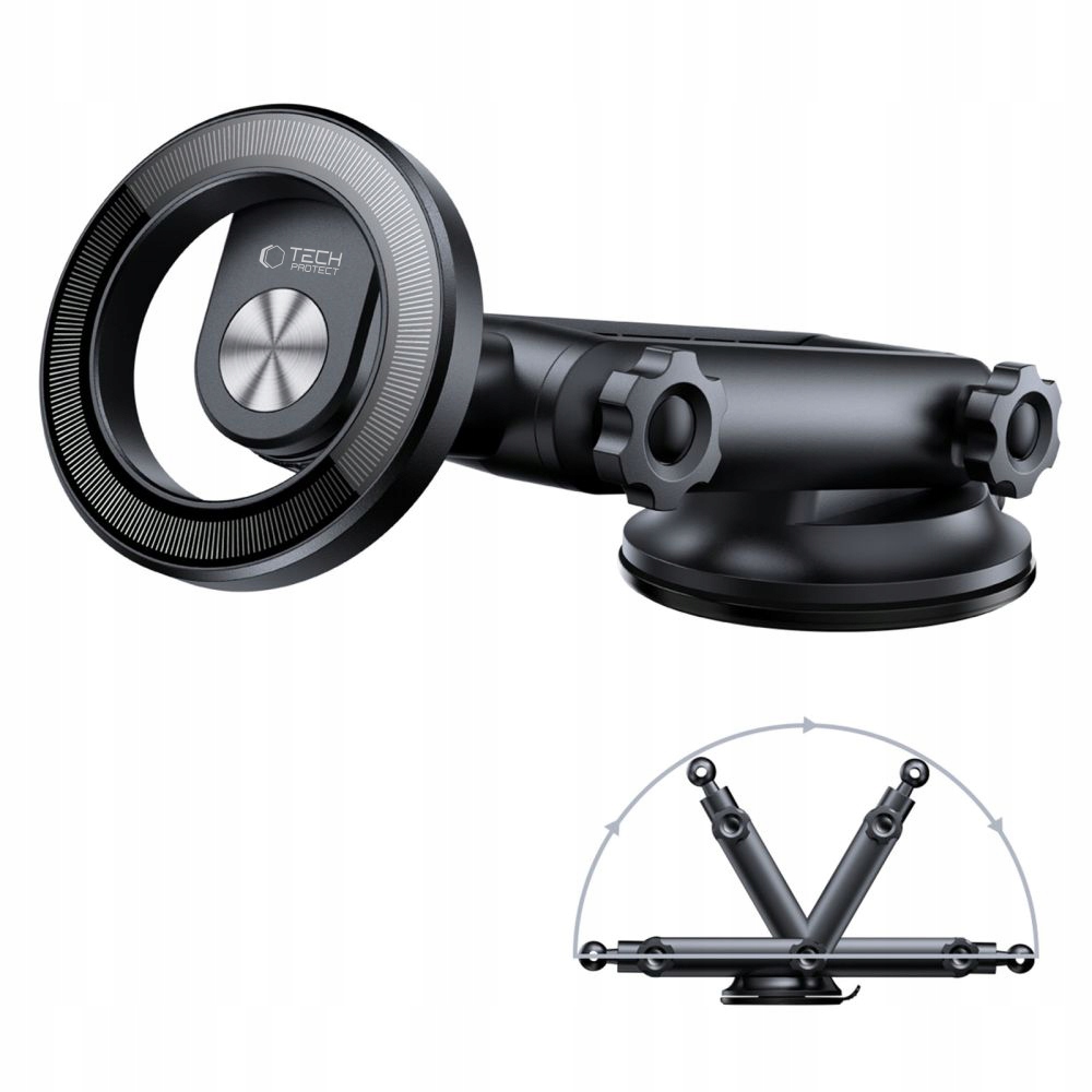 UCHWYT SAMOCHODOWY DO MAGSAFE NA IPHONE 12 13 14 15 WYSIĘGNIK MOCNY MAGNES Kolor czarny