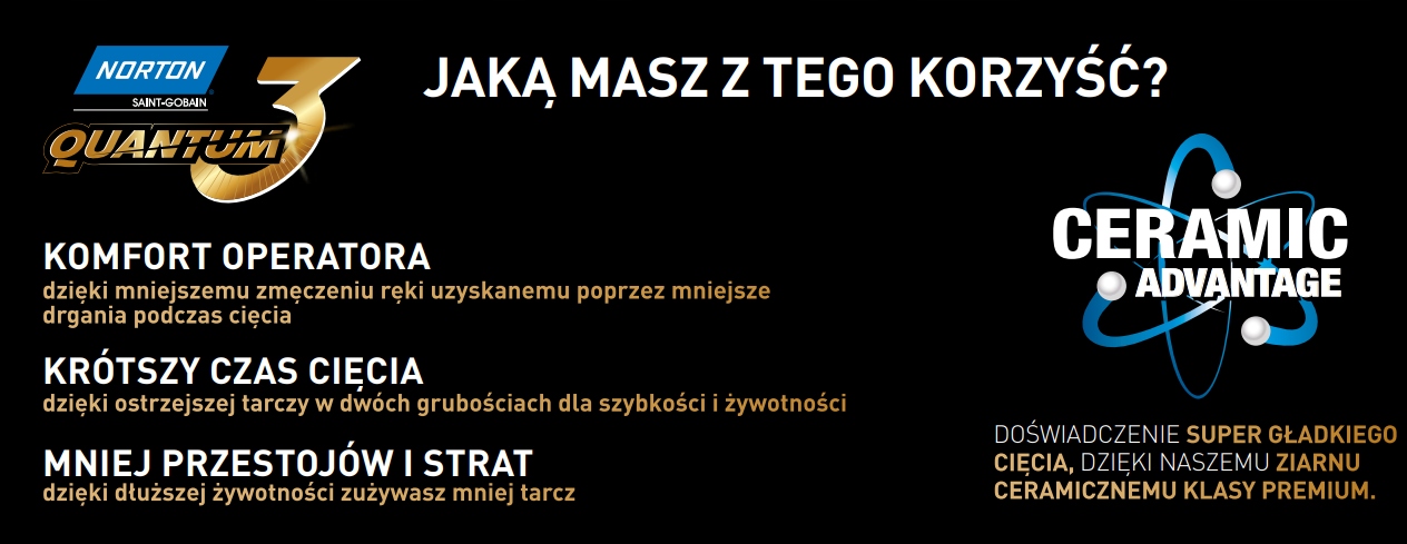 Tarcza do cięcia NORTON QUANTUM 125x1,0 Zastosowanie aluminium metale kolorowe stal stal nierdzewna - INOX żeliwo