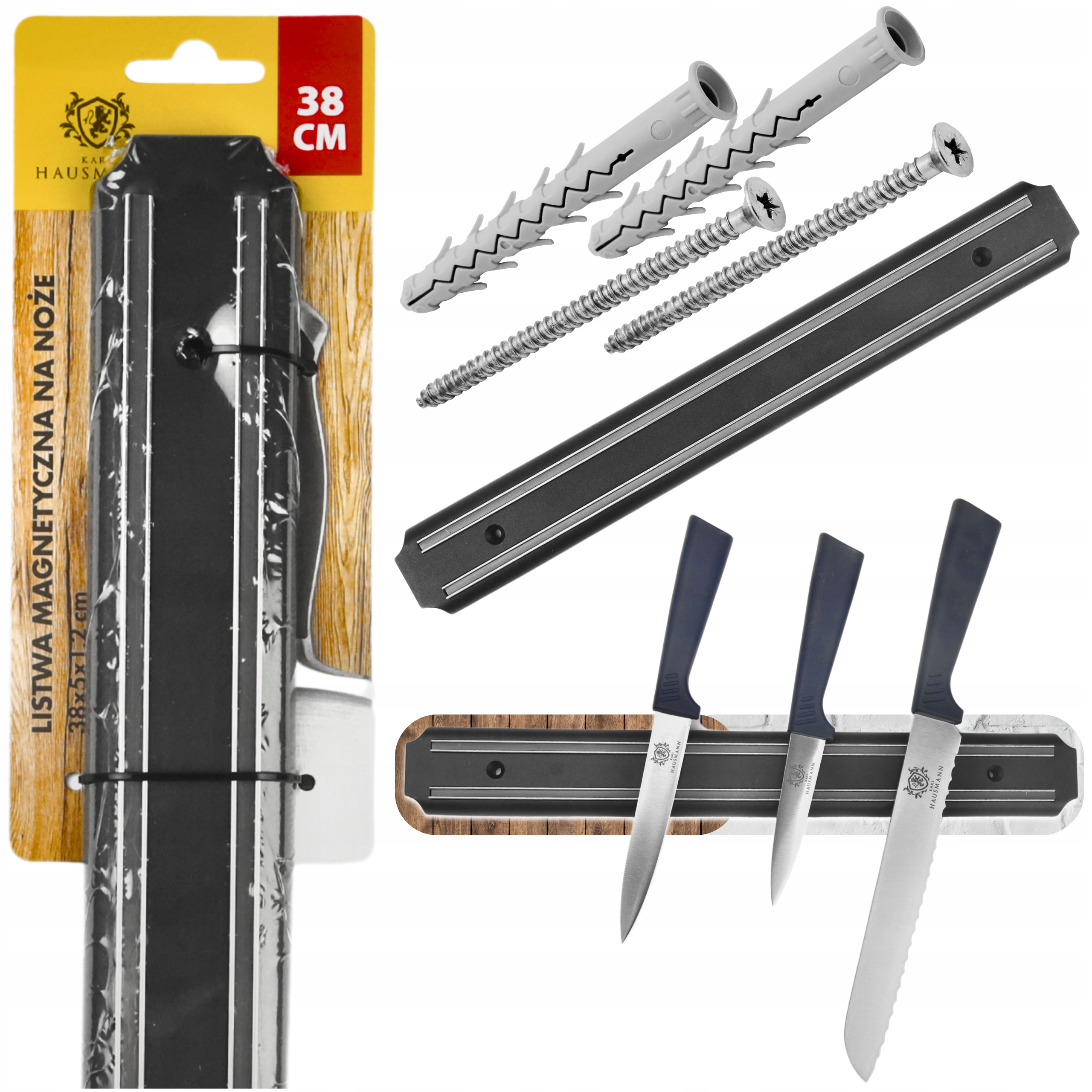 LISTWA MAGNETYCZNA NA NOŻE NARZEDZIA 38cm MOCNY MAGNES UCHWYT MAGNETYCZNY