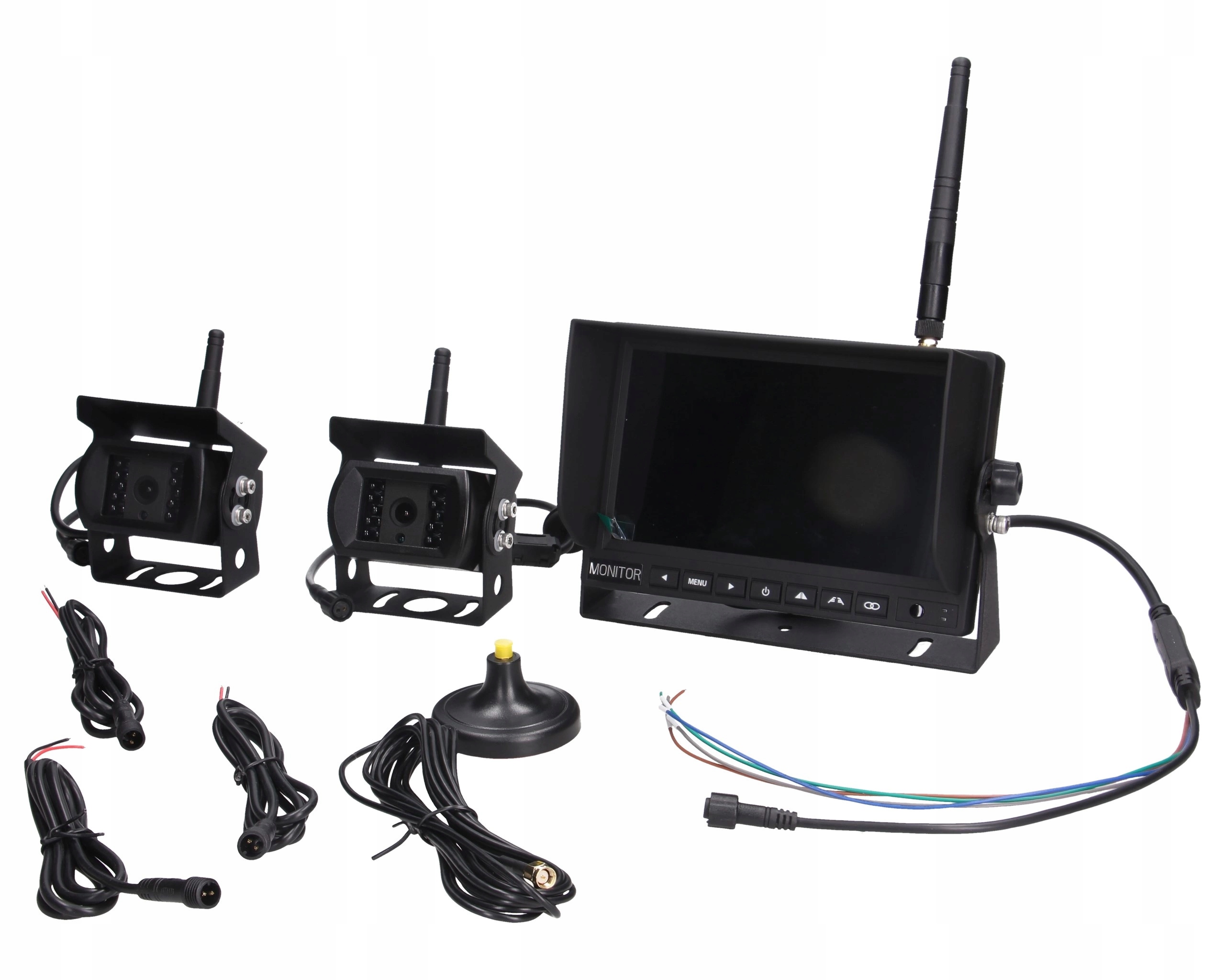 Bezdrátový monitor Ahd 7" pro couvání monitorování vozidel, 2 kamery