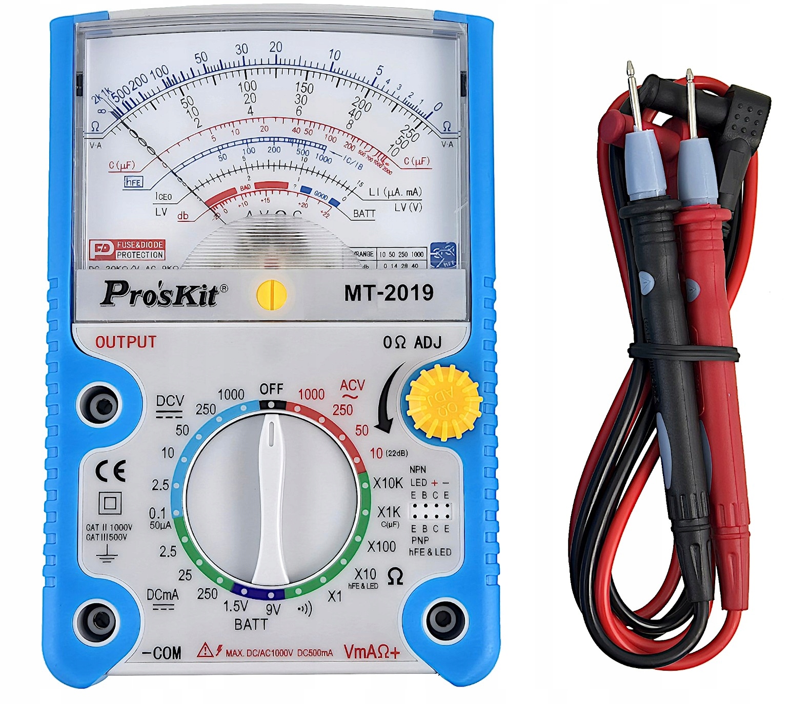 Analogový Multimetr Pro Elektrické Parametry MT-2019 Proskit