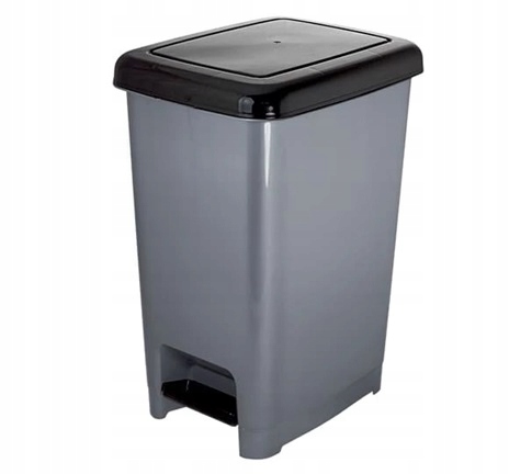 Levně Odpadkový koš 25 l Abs na pedál, grafitově černý, praktický do kanceláře i domácnosti